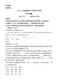 2022年山东省东营市中考语文真题（含解析）