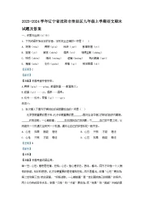 2023-2024学年辽宁省沈阳市皇姑区九年级上学期语文期末试题及答案
