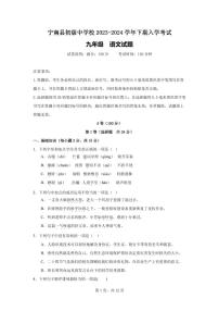 四川省凉山州宁南县初级中学校2023-2024学年九年级下学期开学考试语文试题
