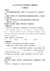 2024年河南省平顶山市中考一模语文试题（原卷版+解析版）