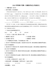 2024年河南省中考模拟语文试题（原卷版+解析版）