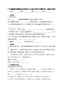 广东省揭阳市揭西县五校联考2024届九年级下学期中考一模语文试卷(含答案)