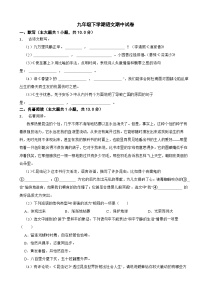 安徽省六安市2024年九年级下学期语文期中试卷(附参考答案）