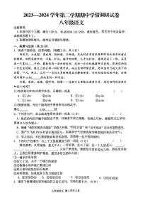 河南省周口市淮阳区河南省淮阳中学2023-2024学年八年级下学期4月期中语文试题