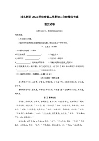 2024年上海市浦东新区中考二模语文试卷含答案
