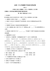 福建省永春市第一中学2023-2024学年九年级下学期期中语文试题（原卷版+解析版）
