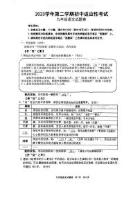 2023年浙江省丽水市九年级中考一模考试语文试题及答案