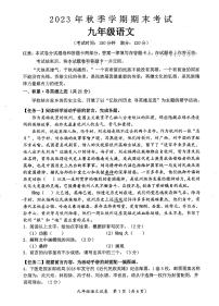 广西壮族自治区钦州市灵山县青云中学2023-2024学年九年级上学期期末语文试题