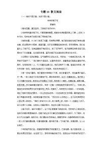 专题10 散文阅读－七年级语文下学期期末专题复习（江苏专用）