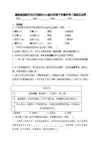 湖南省益阳市沅江市两校2024届九年级下学期中考二模语文试卷(含答案)