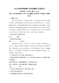 广西壮族自治区河池市宜州区2023-2024学年八年级下学期期中语文试题（含解析）