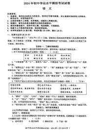 2024年湖南省长沙市湘江新区初中学业水平模拟考试（一模）语文试题