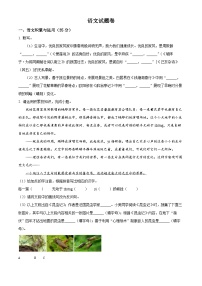 2024年安徽省淮北市淮北五校联考中考二模语文试题（原卷版+解析版）