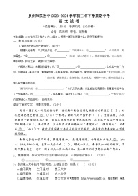 福建省泉州市泉州师范学院附属中学等校2023-2024学年九年级下学期4月期中语文试题
