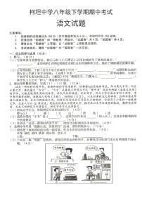 安徽省合肥市庐江县柯坦初级中学2023-2024学年八年级下学期4月期中语文试题