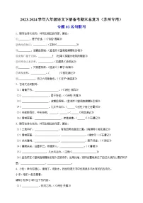 专题03：名句默写-2023-2024学年八年级语文下册备考期末总复习（江苏）
