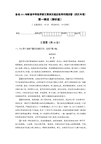 新省中考统考语文模拟卷（一）（武汉卷）2024年新中考地区语文适应性考试模拟卷（新中考地区适用）（解析版）