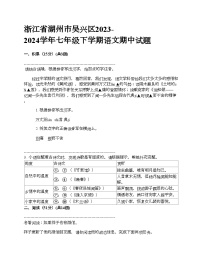 浙江省湖州市吴兴区2023-2024学年七年级下学期语文期中试题