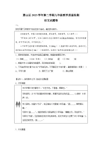 2024年浙江省杭州市萧山区中考一模语文试题（含解析）