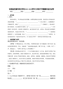 安徽省芜湖市部分学校2023-2024学年七年级下学期期中语文试卷(含答案)