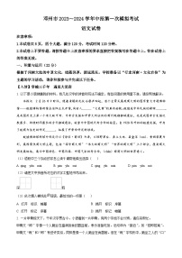 2024年河南省南阳市邓州市中考一模语文试题