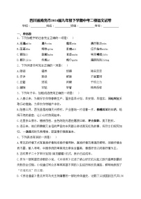 四川省南充市2024届九年级下学期中考二模语文试卷(含答案)