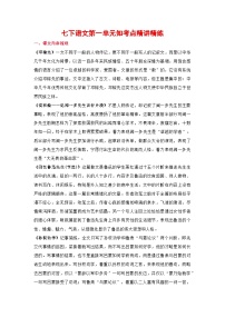 期末语文复习：七年级下第一单元知识点精讲精练（部编版）