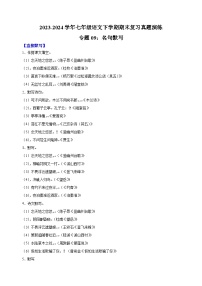 专题09：名句默写-2023-2024学年人教版部编版统编版七年级语文下学期期末复习真题演练