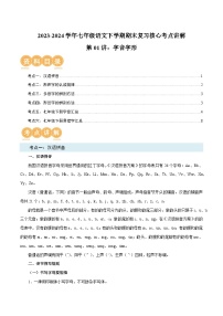 第01讲：字音字形-2023-2024学年人教版部编版统编版七年级语文下学期期末复习核心考点讲解讲义