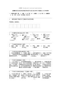 [语文]新疆维吾尔自治区阿克苏地区阿克苏市2023-2024学年八年级下学期语文4月月考试卷