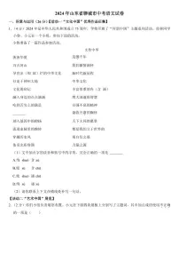 2024年山东省聊城市中考语文试卷(附参考答案)
