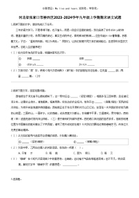 [语文]河北省张家口市桥西区2023-2024学年九年级上学期期末语文试题
