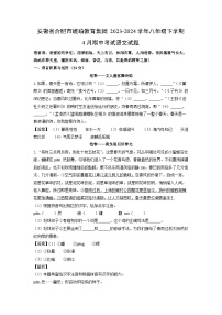 [语文]安徽省合肥市琥珀教育集团2023-2024学年八年级下学期4月期中考试试题（解析版）