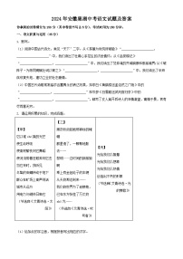 2024年安徽巢湖中考语文试题及答案