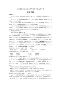[语文]2024年山东省滨州市中考语文试题(有答案)