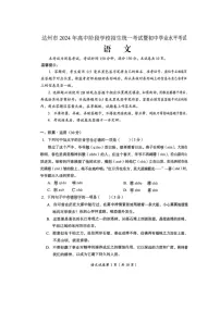 [语文]2024年四川省达州市中考语文试题(无答案)