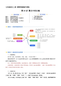 第05讲 散文中的比喻（讲义+训练）新七年级语文暑假衔接提升 2024年统编版全国通用