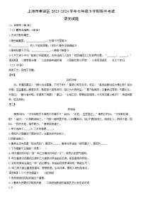 [语文]上海市奉贤区2023-2024学年七年级下学期期中考试试题(解析版)