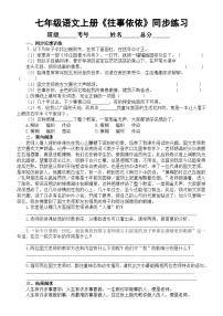 人教部编版（2024）第三单元10* 往事依依/于漪同步达标检测题