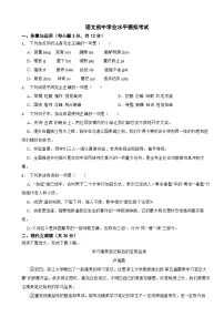 四川省南充市2024年语文初中学业水平模拟考试附答案