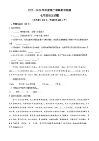 江苏省徐州市新沂市2023-2024学年七年级下学期期中语文试题（原卷版）