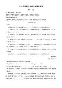 河南省南阳市南召县2024-2025学年八年级上学期开学考试语文试题（原卷版）