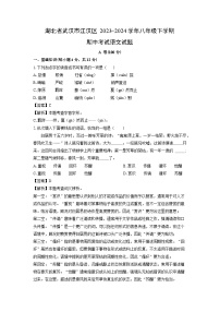 [语文][期中]湖北省武汉市江汉区2023-2024学年八年级下学期期中考试试题(解析版)