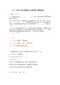 初中语文人教部编版（2024）九年级上册名著导读（一）《艾青诗选》：如何读诗习题