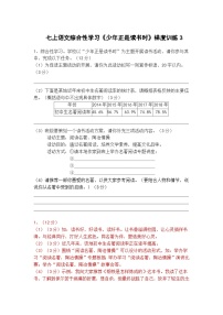 初中语文人教部编版（2024）七年级上册（2024）少年正是读书时课后复习题