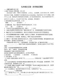 河南省驻马店市驿城区部分中学2024-2025学年九年级上学期9月月考语文试题