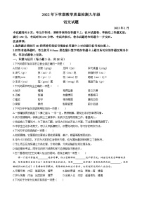 四川省乐山市峨边彝族自治县2022-2023学年九年级上学期期末语文试题