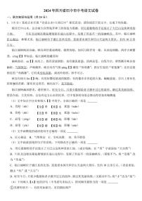 2024年四川省中考语文试卷十六套合卷附参考答案