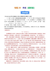 专题20 作文-备战2024-2025学年九年级语文上学期期中真题分类汇编（北京专用）（含答案）练习