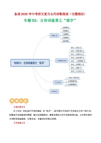 专题02：古诗词鉴赏之“炼字”精练-2025年中考语文复习 古代诗歌阅读（全国通用）